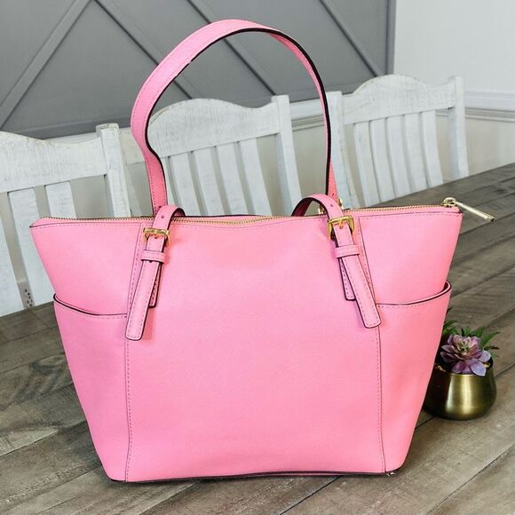 Michael Kors Charlotte Large Top Zip Tote Tea Rose - Picture 7 of 13